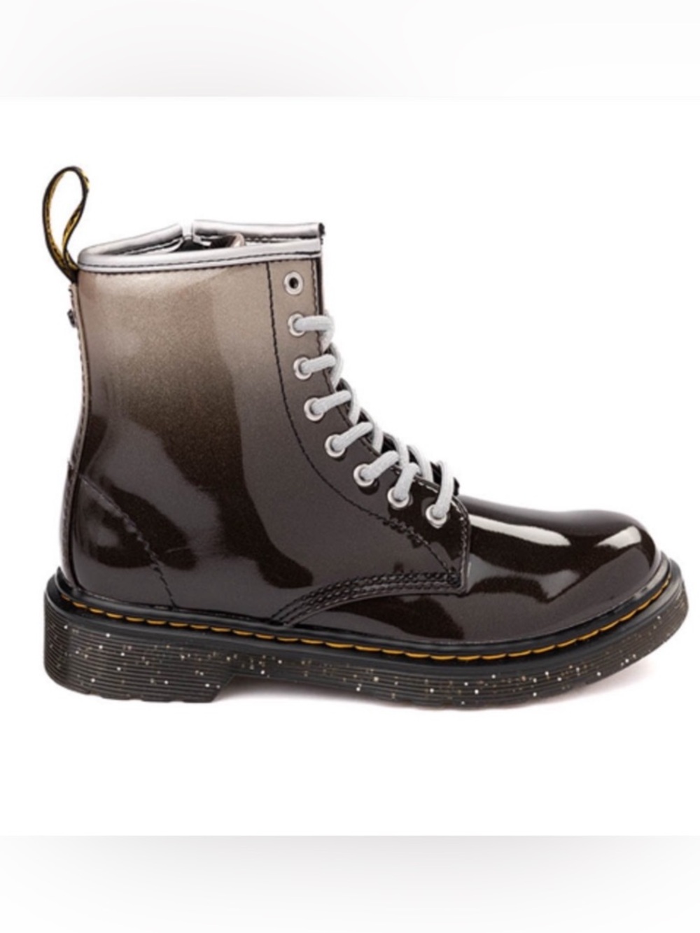 New Dr. Martins Girl’s Gradient Glitter Leather Lace Up Boots 2